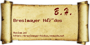 Breslmayer Hódos névjegykártya